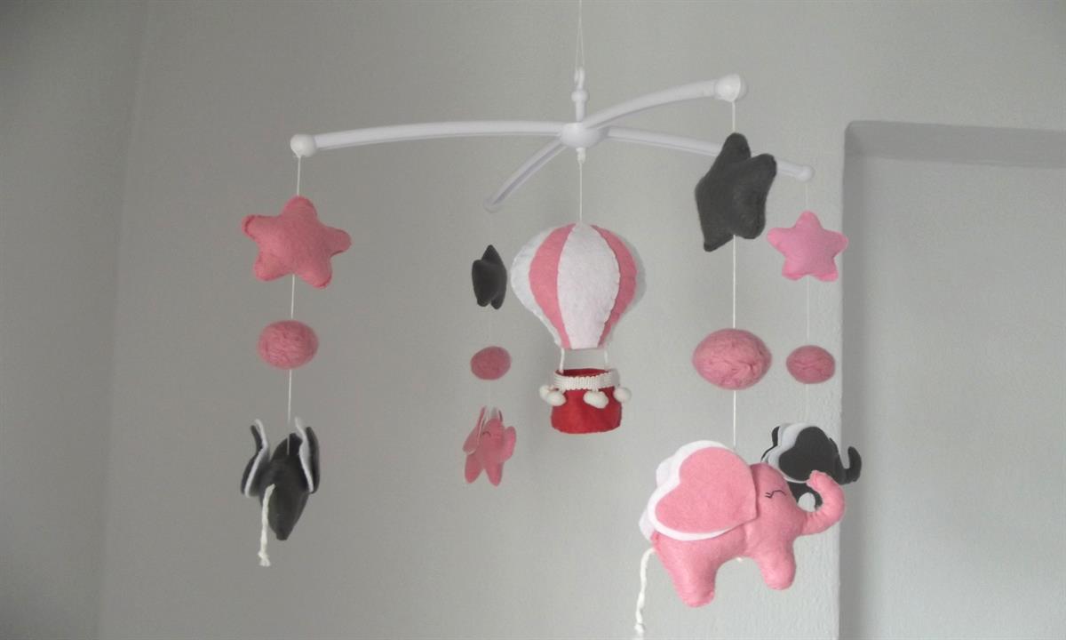 elephant mobile pink