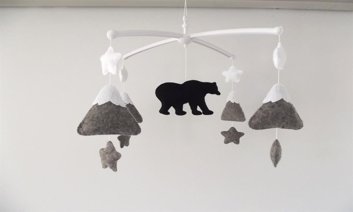 black-bear-baby-mobile-baribal-bear-mobile-mountains-crib-mobile-gray-crib-mobile-black-bear-nursery-decor-black-bear-baby-shower-gift-gift-for-newborn-0