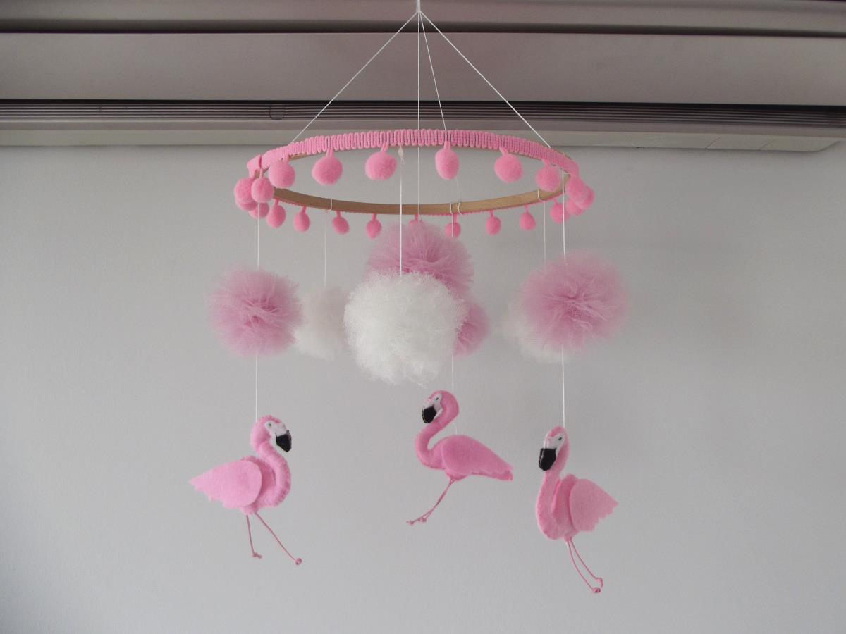 flamingo crib mobile