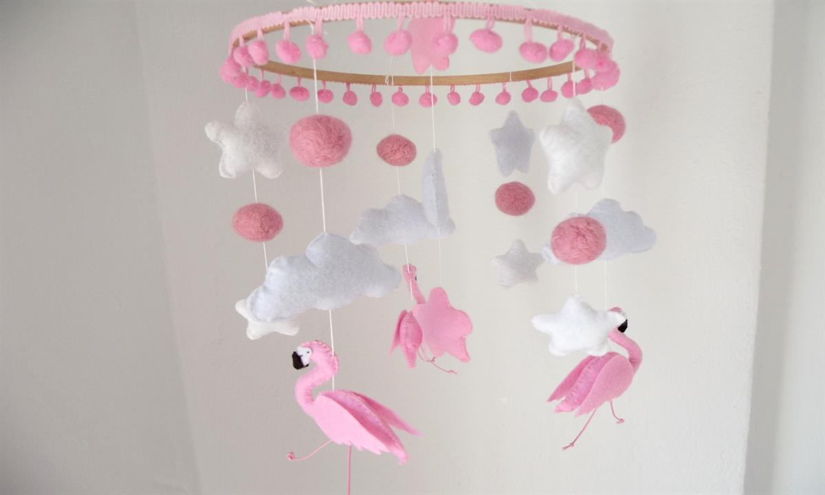 flamingo-baby-mobile-felt-pink-white-clouds-stars-mobile-for-girl-nursery-flamingo-cot-mobile-pink-pom-poms-wool-balls-mobile-flamingo-nursery-decor-flamingo-baby-shower-gift-gift-for-newborn-present-for-infant-ceiling-mobile-flamingo-hanging-mobile-baby-girl-bedroom-mobile-0