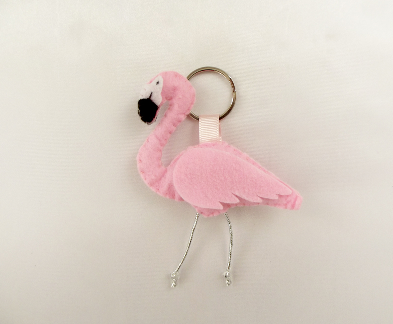 pink-flamingo-keychain-felt-pink-flamingo-keyring-gift-for-little-girl-flamingo-lovers-birthday-gift-flamingo-keychain-0