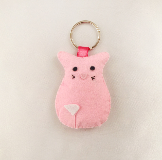 pink-cat-backpack-keychain-pink-felt-plush-cat-keyring-cat-keychain-gift-for-kids-birthday-gift-cute-cat-keyring-little-cat-bag-charm-cat-backpack-charm-0