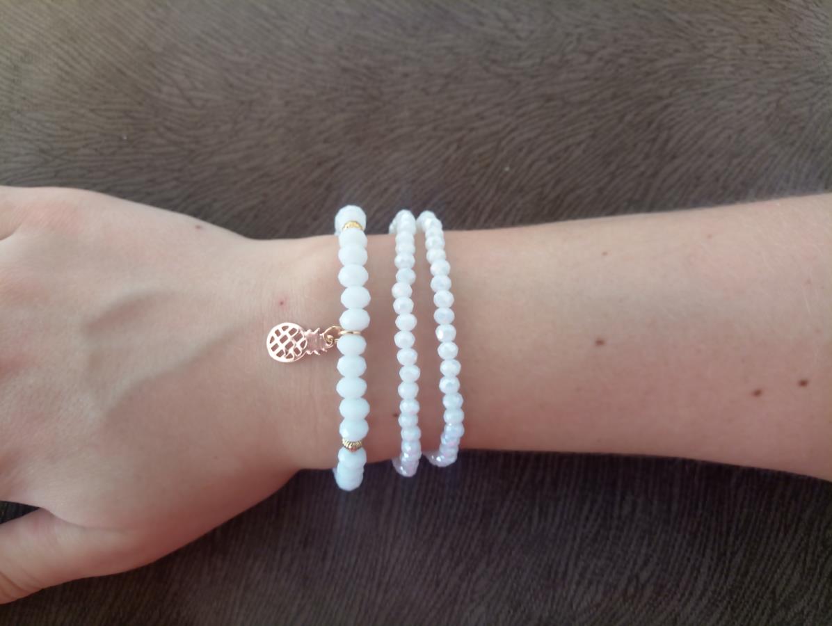 pineapple-charm-bracelet-white-faceted-rondelle-glass-beads-bracelet-fruit-bracelet-birthday-gift-ideas-gift-for-girl-gift-for-woman-summer-style-tropical-bracelet-0