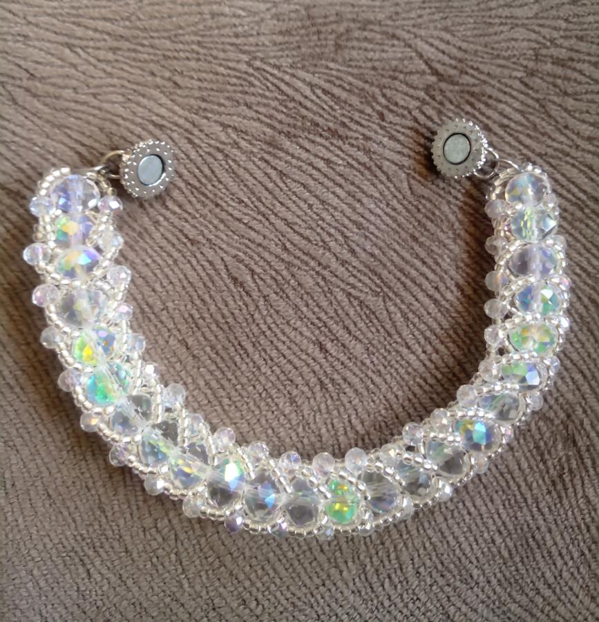 rainbow-transparent-bead-work-bracelet-bracelet-for-bride-silver-beaded-bracelet-glamorous-bracelet-bead-woven-bracelet-wedding-party-bracelet-bridal-shower-bracelet-gift-for-woman-gift-for-her-0