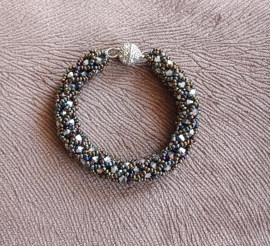silver-rainbow-netted-beaded-bracelet-bracelet-for-aunt-silver-tubular-netted-beaded-bracelet-handmade-bracelet-birthday-gift-gift-for-woman-gift-for-sister-0