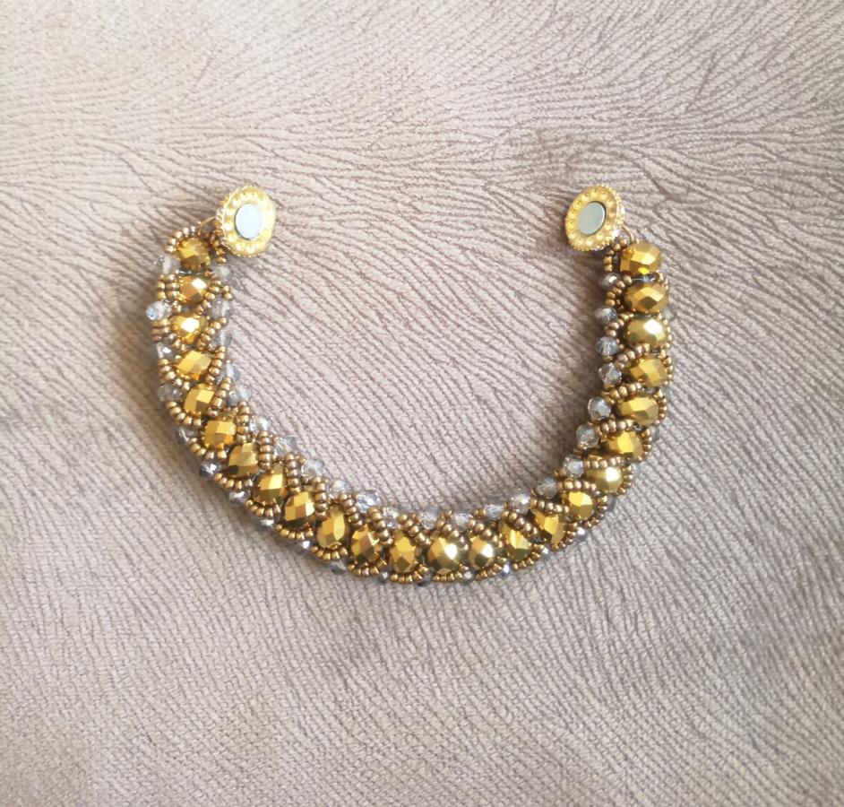 handmade-beadwork-bracelet-gold-silver-netted-beaded-bracelet-bracelet-for-bachelorette-party-silver-sparkly-netted-beaded-bracelet-bead-woven-bracelet-bridesmaid-bracelet-birthday-gift-gift-for-women-gift-for-her-0