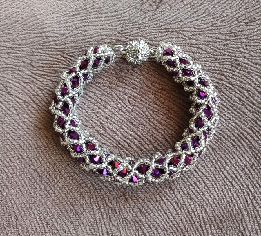 purple-silver-netted-beaded-bracelet-bracelet-for-bridesmaid-purple-tubular-netted-beaded-bracelet-magnetic-clasp-bracelet-bachelorette-party-bracelet-gift-for-woman-gift-for-girl-0