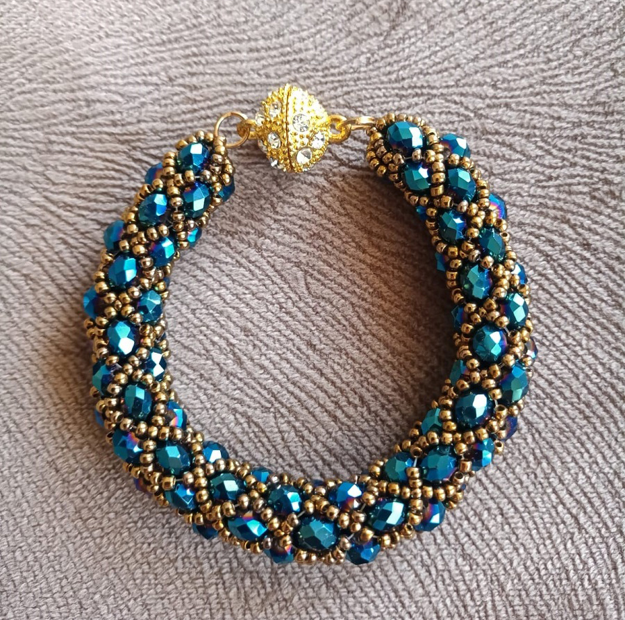 tubular-netted-beaded-bracelet-blue-gold-royal-blue-netted-beaded-bracelet-bracelet-for-aunt-blue-gold-tubular-netted-beaded-bracelet-navy-blue-beadwork-bracelet-bridesmaid-bracelet-gift-for-her-gift-for-women-0