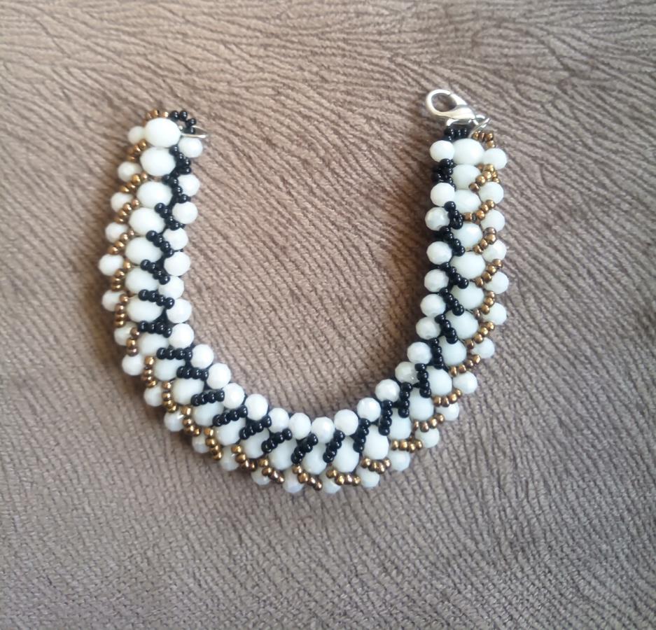 white-bead-woven-bracelet-bracelet-for-aunt-gold-black-beadwork-netted-beaded-bracelet-handmade-bracelet-gift-for-her-gift-for-woman-gift-for-girl-birthda-gift-ideas-0