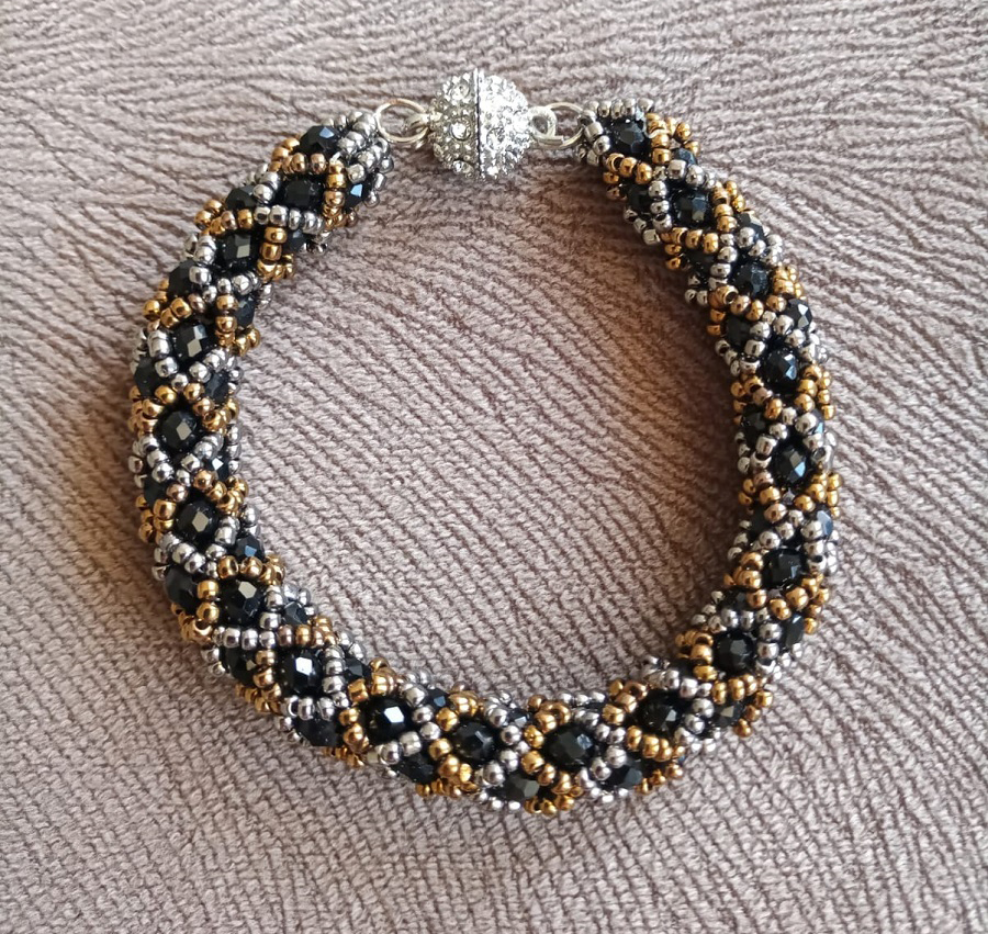 black-netted-beaded-bracelet-elegant-seed-beads-bracelet-glamorous-bracelet-black-tubular-netted-beaded-bracelet-faceted-rondelle-glass-beads-handmade-bracelet-gold-silver-beadwork-bracelet-gift-for-woman-0