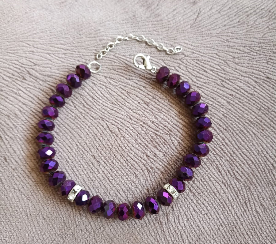 beads-bracelet-purple-violet-faceted-rondelle-glass-beads-bracelet-purple-sparkly-big-beads-bracelet-adjustable-bracelet-gift-for-her-gift-for-woman-bachelorette-party-bracelet-gift-for-women-0
