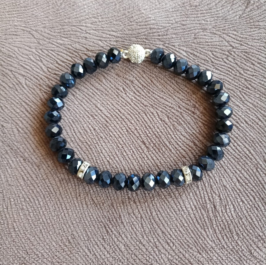 graphite-black-beads-bracelet-graphite-black-faceted-rondelle-glass-beads-bracelet-sparkly-big-beads-bracelet-magnetic-clasp-bracelet-gift-for-her-gift-for-woman-bachelorette-party-bracelet-0