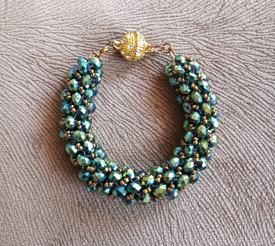 green-netted-beaded-bracelet-elegant-bracelet-green-tubular-netted-beaded-bracelet-faceted-rondelle-glass-beads-handmade-bracelet-beadwork-volume-bracelet-gift-for-woman-0