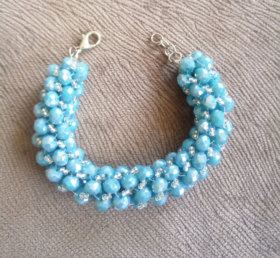 light-blue-netted-beaded-bracelet-elegant-bracelet-light-blue-silver-tubular-netted-beaded-bracelet-faceted-rondelle-glass-beads-handmade-bracelet-beadwork-volume-bracelet-gift-for-woman-0