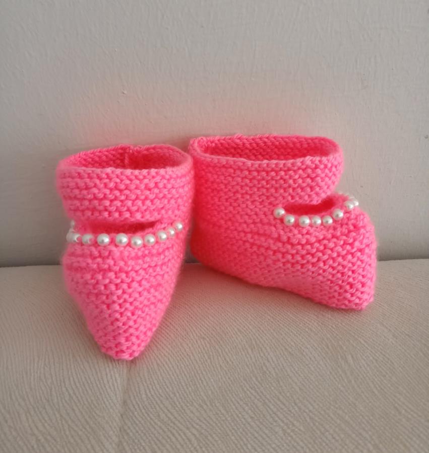 baby-girl-knitted-booties-with-beads-pink-hand-knit-booties-crocheted-baby-bow-booties-hand-knit-booties-1-st-birthday-gift-booties-us-size-3-35-0