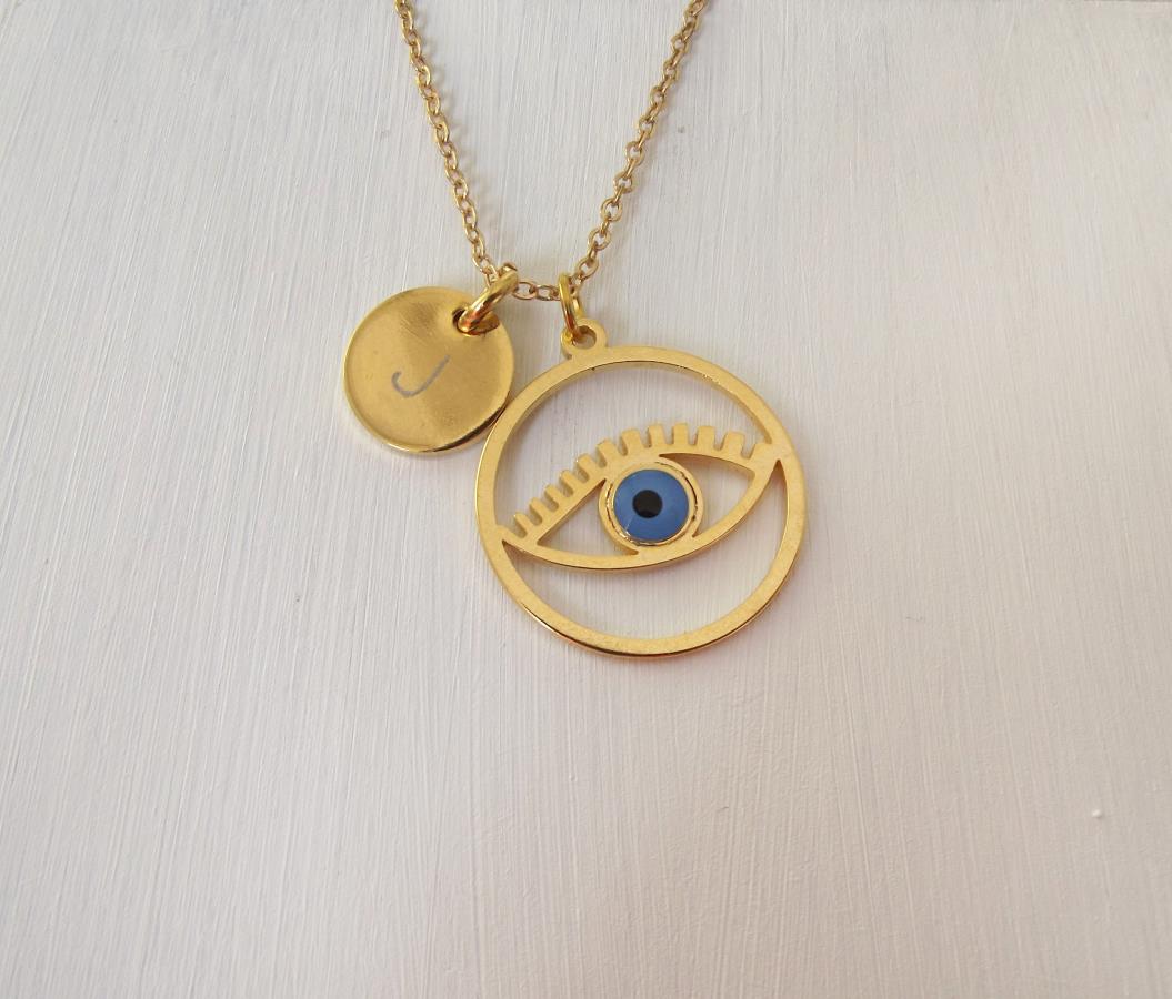 third-eye-necklace-gold-plated-mauvais-il-personnalis-collier-bose-auge-anf-ngliche-halskette-mal-de-ojo-collar-personalized-necklace-disc-initial-necklace-custom-letter-necklace-chain-turkish-jewelry-evil-eye-pendant-necklace-simple-everyday-necklace-for-women-girl-protection-necklace-gift-for-her-all-seeing-eye-necklace-0