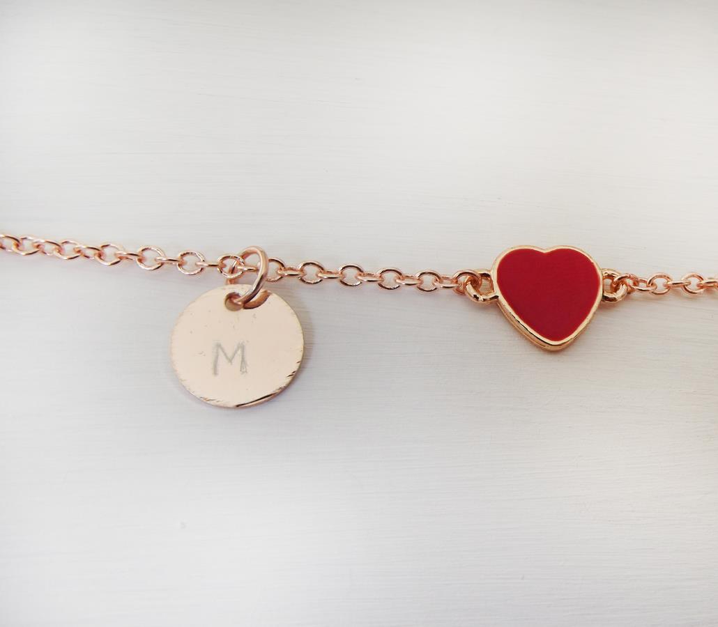 personalized-red-heart-bracelet-rose-gold-custom-letter-initial-bracelet-name-initial-bracelet-hand-engraved-coin-bracelet-birthday-gift-delicate-tiny-heart-jewelry-minimalist-gift-for-her-gift-for-woman-bff-gift-girl-bracelet-0