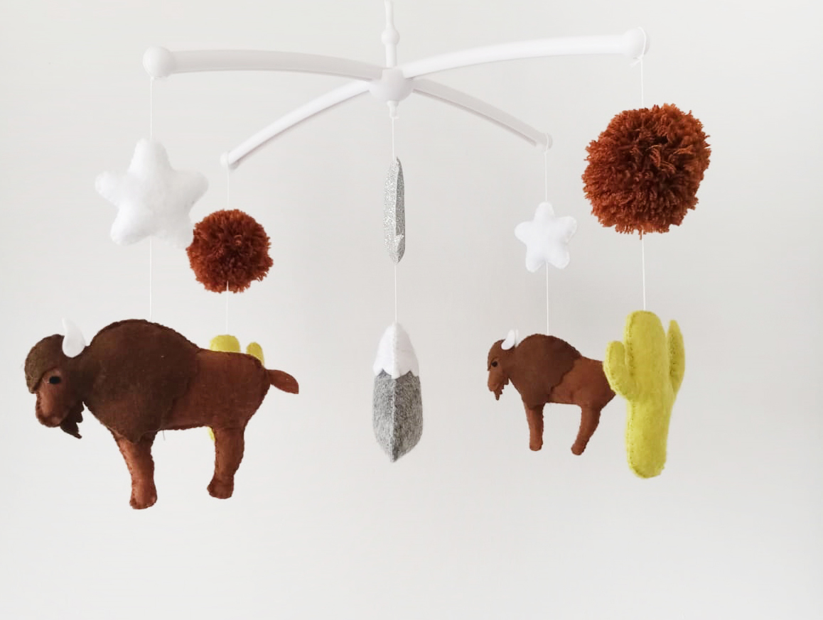 bison-baby-mobile-buffalo-mobile-for-nursery-american-bison-mobile-felt-bison-cactus-mobile-for-nursery-gift-for-a-future-mother-bison-baby-shower-gift-gift-for-newborn-hanging-mobile-bison-nursery-decor-0