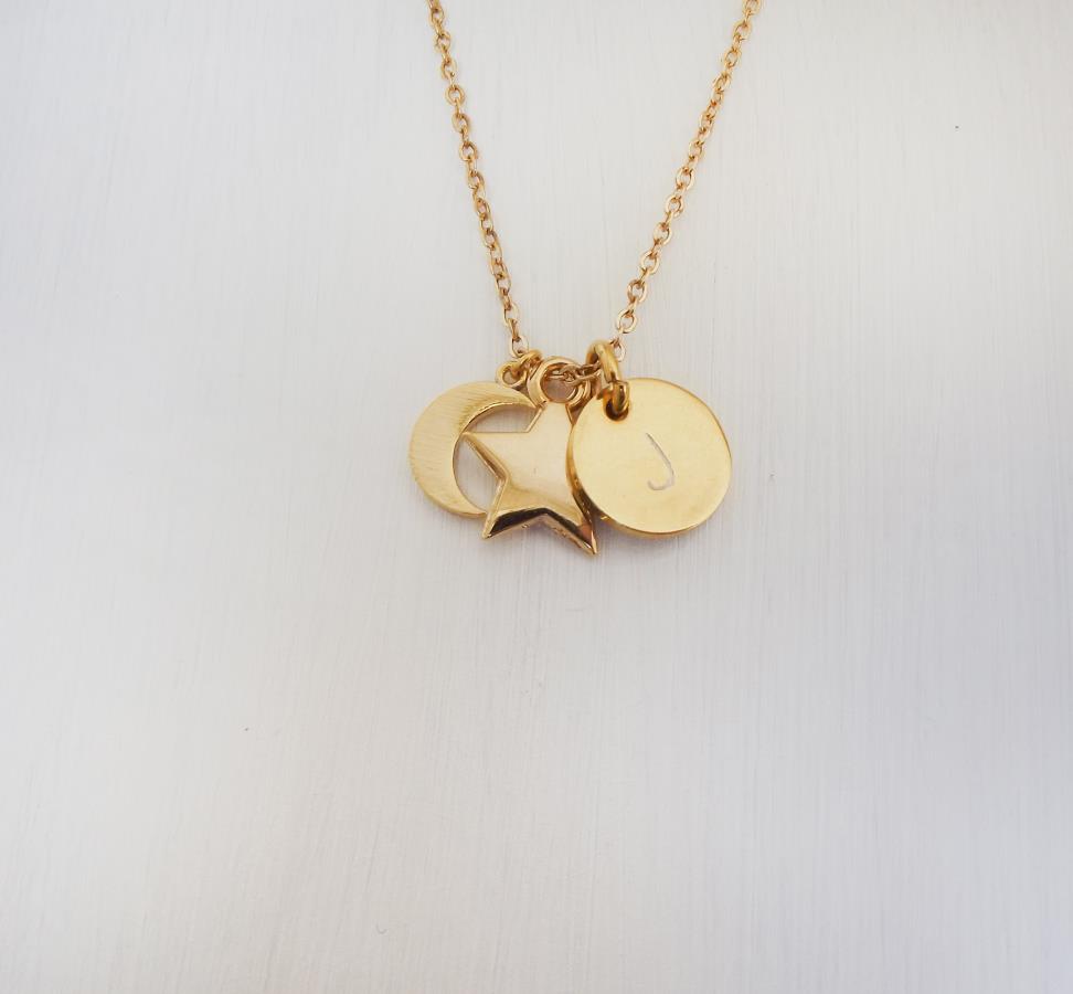 personalized-round-disc-letter-star-srescent-moon-necklace-gold-for-women-personalized-initial-coin-necklace-custom-coin-letter-necklace-star-moon-shaped-charm-necklace-star-moon-jewelry-necklace-for-woman-gift-necklace-for-girlfriend-gift-for-her-gold-plated-chain-necklace-christmas-gift-birthday-gift-bff-gift-necklace-delicate-dainty-star-moon-necklace-for-sister-minimalist-handmade-handcrafted-necklace-0