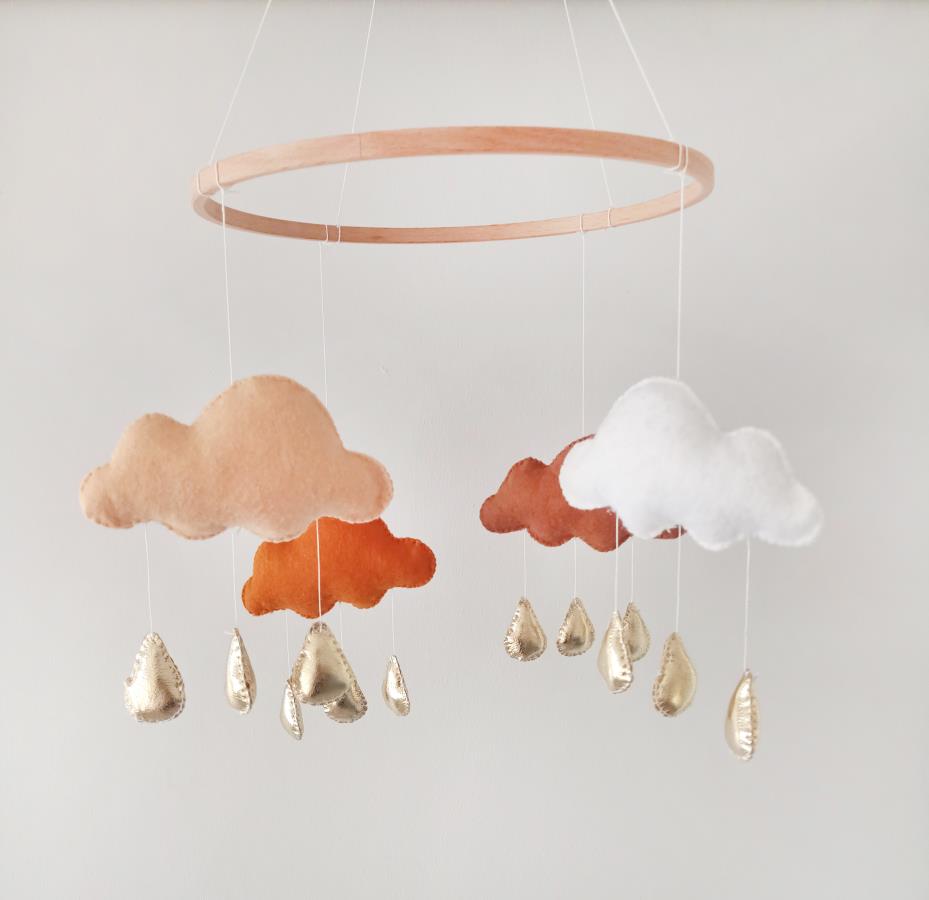 raindrops-clouds-baby-mobile-felt-gold-raindrop-crib-mobile-clouds-nursery-mobile-weather-nursery-decor-kit-hanging-mobile-neutral-gender-mobile-for-nursery-brown-mobile-for-nursery-clouds-hanging-decor-modern-mobile-boho-nursery-mobile-baby-shower-gift-hanging-mobile-ceiling-mobile-0