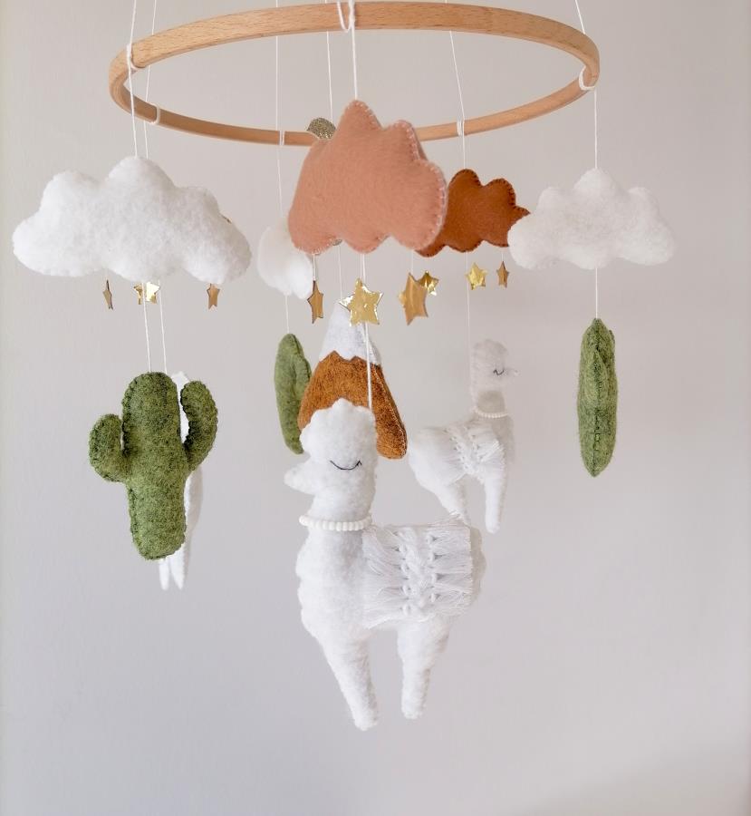 cactus-llama-baby-crib-mobile-nursery-gold-stars-cot-mobile-neutral-boho-nursery-mobile-cactus-nursery-decor-green-cactus-mobile-baby-shower-gift-wool-felt-baby-mobile-0