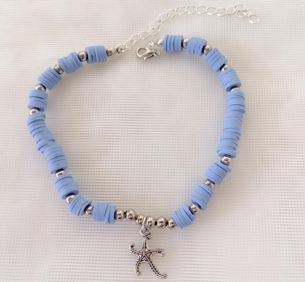heishi-stack-braceletpolymer-clay-disc-bracelet-light-blue-starfish-silver-adjustable-bracelet-seaside-cove-stack-african-vinyl-stretch-bracelet-beach-sea-ocean-collection-vulcanite-flat-disc-heishi-beads-boho-chic-jewelry-0