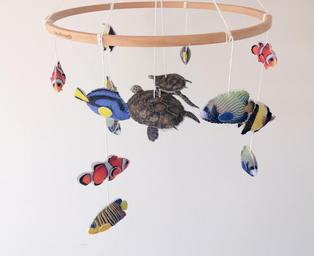 coral-reef-fish-crib-mobile-for-nursery-felt-turtle-baby-mobile-ocean-crib-mobile-under-the-sea-mobile-gender-neutral-mobile-christmas-gift-ocean-cot-mobile-nautical-baby-mobile-ocean-baby-shower-gift-present-for-newborn-sea-ocean-ceiling-mobile-fish-hanging-mobile-royal-angelfish-clownfish-moorish-idol-regal-blue-tang-emperor-angelfish-mobile-0