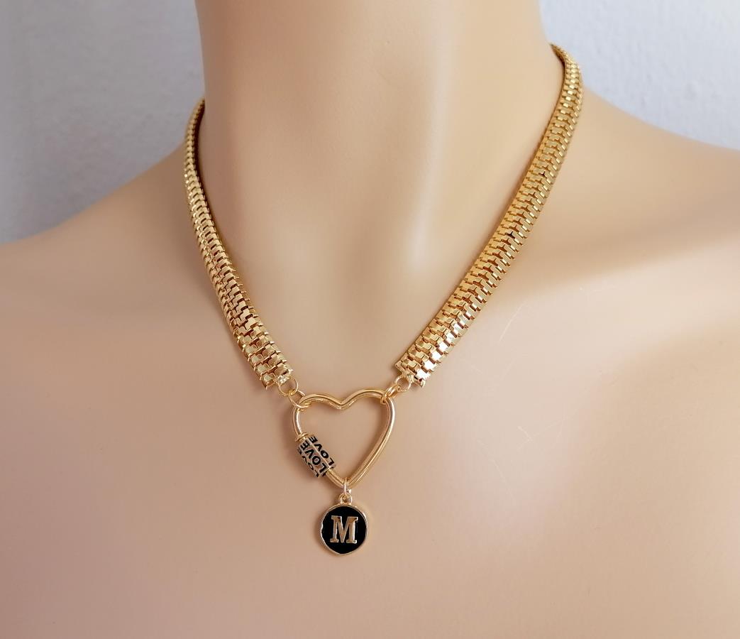 personalized-round-initial-letter-special-chain-necklace-gold-plated-thick-snake-necklace-gold-inscription-love-heart-screw-clasp-custom-cocoon-chain-necklace-disc-letter-necklace-circle-initial-necklace-birthday-gift-idea-necklace-for-women-0