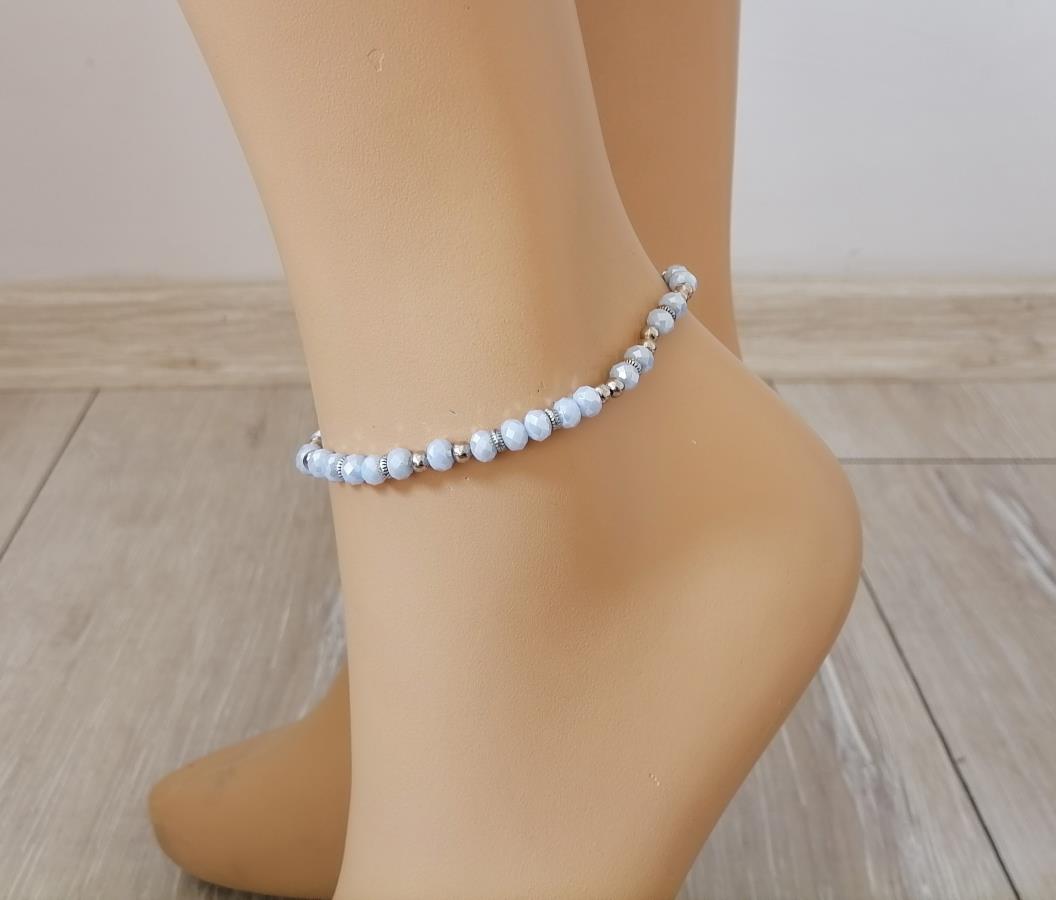 light-blue-faceted-rondelle-crystal-beads-anklet-glass-beads-anklet-adjustable-silver-beads-bracelet-for-leg-4-mm-crystal-beads-bracelet-gift-for-woman-sea-beach-bracelet-for-leg-0
