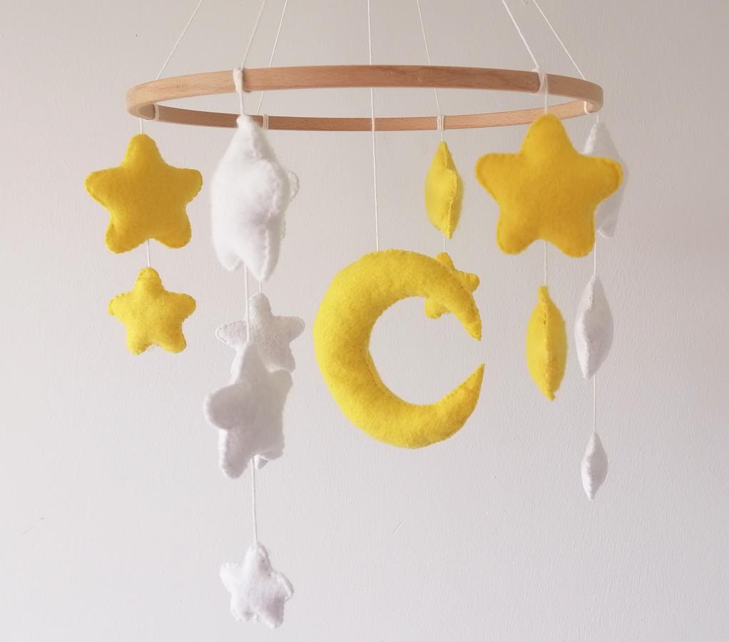 neutral-nursery-crib-mobile-yellow-white-star-moon-cot-mobile-mobil-bebe-expecting-mom-gift-unisex-baby-mobile-neutral-nursery-decor-baby-shower-gift-teddy-bear-hanging-mobile-ceiling-mobile-present-for-newborn-infant-0