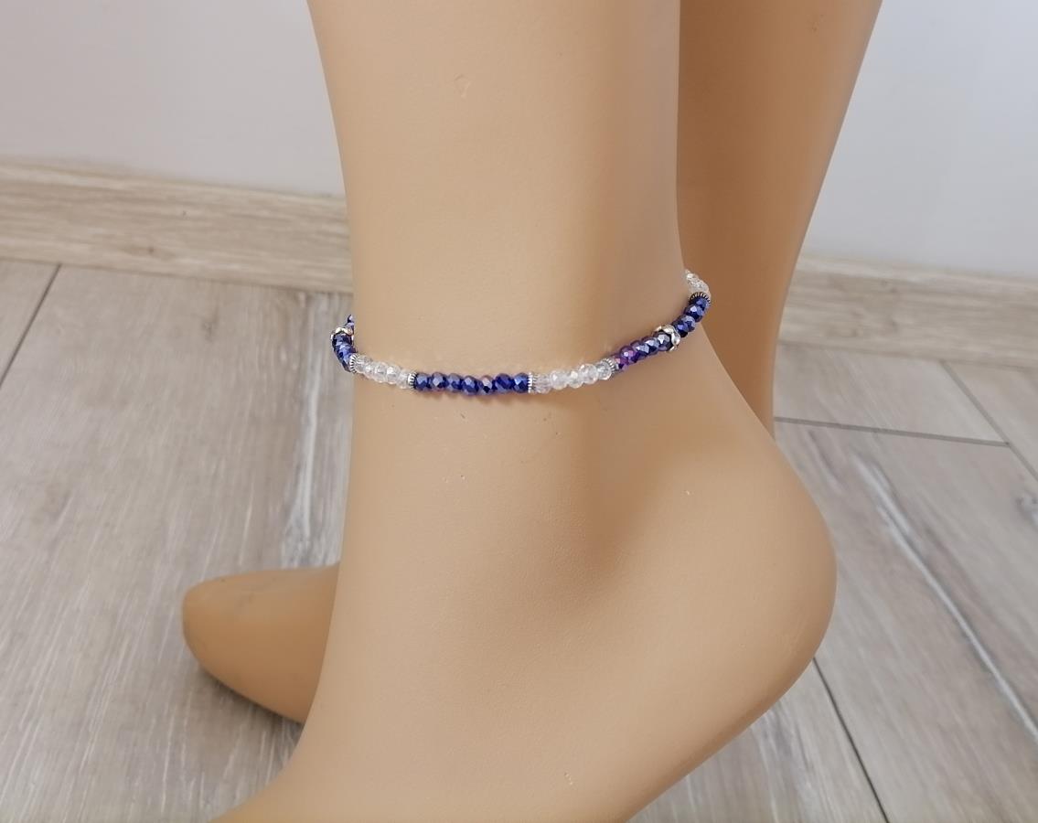 transparent-dark-navy-blue-crystal-beads-anklet-for-women-buy-faceted-rondelle-crystal-glass-beads-bracelet-for-leg-4mm-multi-color-anklet-gift-for-her-gift-for-girl-sparkly-beads-charm-anklet-handcrafted-handmade-new-style-sea-beach-anklet-foot-bracelet-0