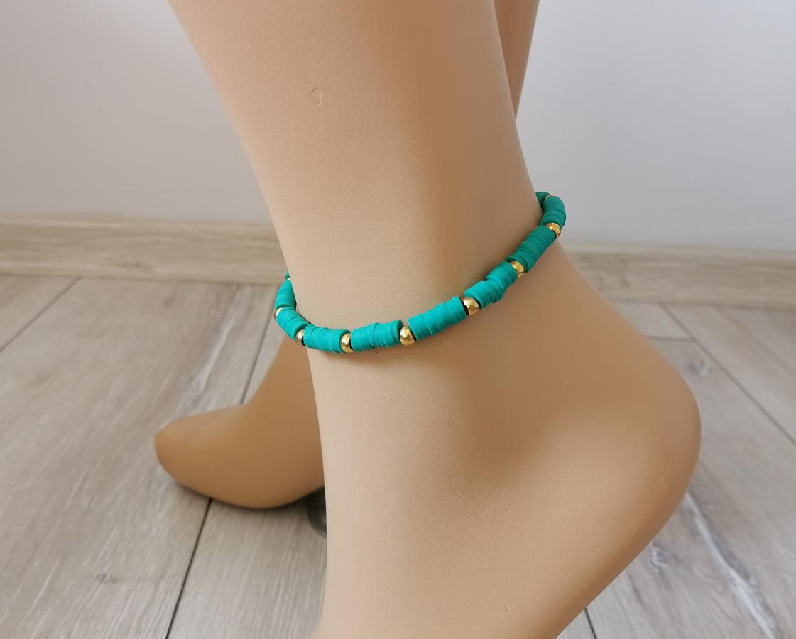 emerald-green-heishi-stack-anklet-polymer-clay-disc-bracelet-for-leg-handmade-heishi-anklet-with-gold-beads-inspired-multi-colored-beads-anklet-surfer-bracelet-african-vinyl-beads-anklet-bohemian-boho-bracelet-for-leg-summer-beach-style-anklet-fiesta-boderier-perlen-fu-kettchen-rosario-tobillera-pulsera-perline-cavigliera-0