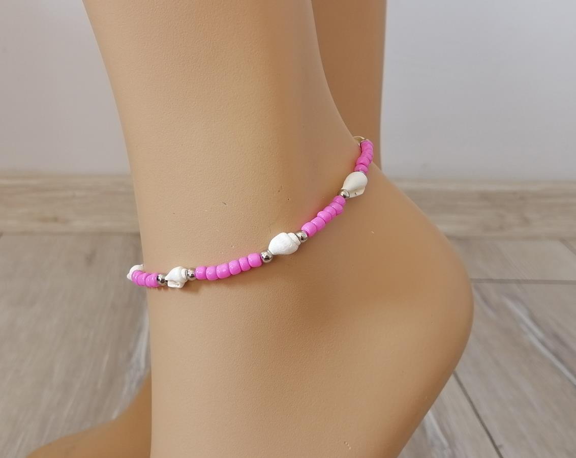 light-rose-pink-beads-anklet-conch-sea-shell-anklet-for-women-gift-for-her-gift-anklet-for-girl-natural-ocean-sea-shell-beach-style-foot-bracelet-handcrafted-handmade-bracelet-adjustable-extender-chain-0