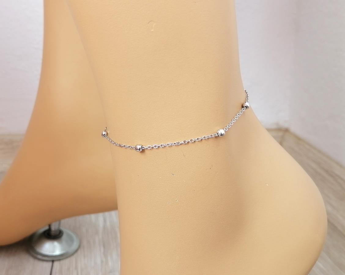 satellite-beads-silver-plated-chain-anklet-for-women-gift-for-her-gift-for-girlfriend-popular-anklet-soldered-ball-chains-bracelet-for-leg-simple-anklet-dainty-anklet-bridesmaids-gift-ocean-sea-beach-foot-bracelet-delicate-anklet-minimalist-everyday-casual-anklet-fashion-jewelry-0