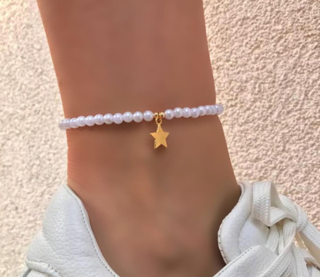 white-pearl-faux-bracelet-anklet-buy-gold-star-shaped-charm-bracelet-for-leg-gift-for-women-gift-for-her-gift-for-girlfriend-0