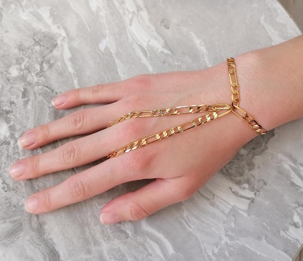 figaro-finger-hand-chain-bracelet-ring-chain-attached-bracelet-for-women-statement-hand-chain-bracelet-harness-hand-chain-gold-plated-bracelet-slave-bracelet-bff-gift-gift-for-wife-party-festival-hand-jewelry-harness-hand-bracelet-gift-for-her-gift-for-girlfriend-0