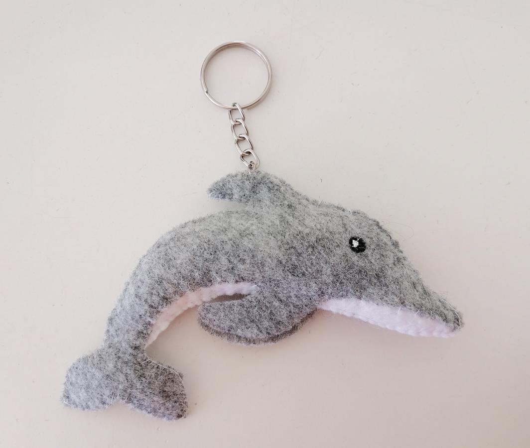 dolphin-keychain-wool-felt-gray-dolphin-keyring-ocean-nautical-bag-accessories-charm-birthday-unique-gift-handmade-sea-creatures-keyring-large-big-dolphin-keychain-0