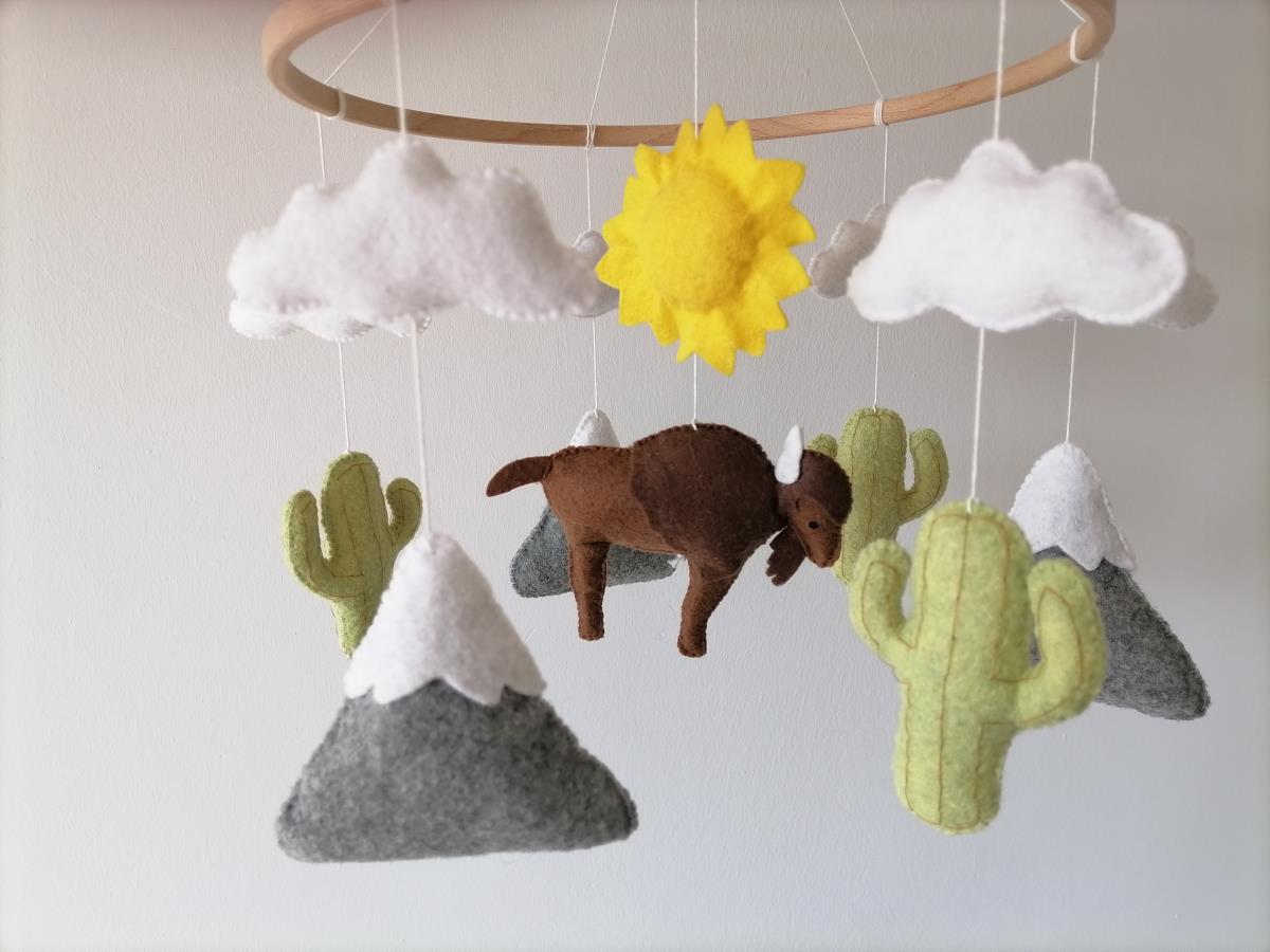 bison-baby-mobile-neutral-nursery-felt-cactus-sun-mountains-baby-mobile-american-animals-cot-mobile-buffalo-mobile-wisent-mobile-baby-shower-gift-unisex-woodland-mobile-baby-bedroom-decor-ceiling-mobile-hanging-mobile-present-for-infant-newborn-0