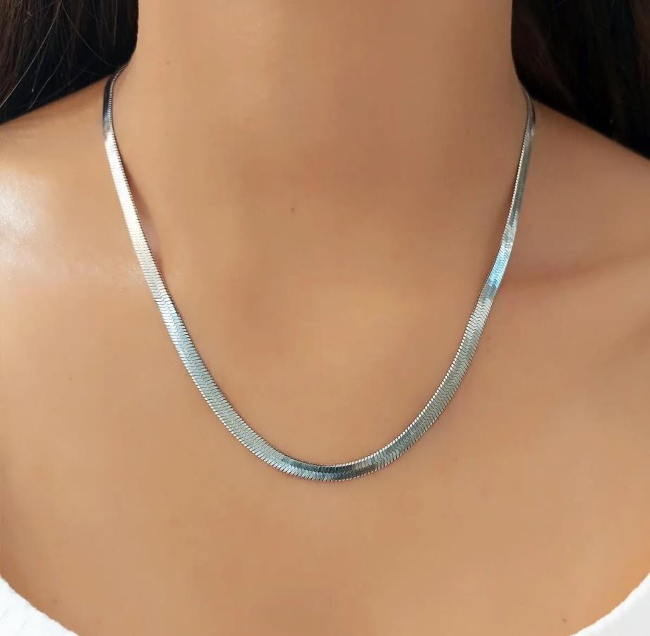 silver-herringbone-chain-necklace-stainless-steel-dainty-snake-chain-necklace-elegant-necklace-for-women-thin-herringbone-necklace-flat-snake-chain-silver-delicate-silver-chain-gift-for-her-gift-for-girlfriend-trendy-jewelry-gift-0