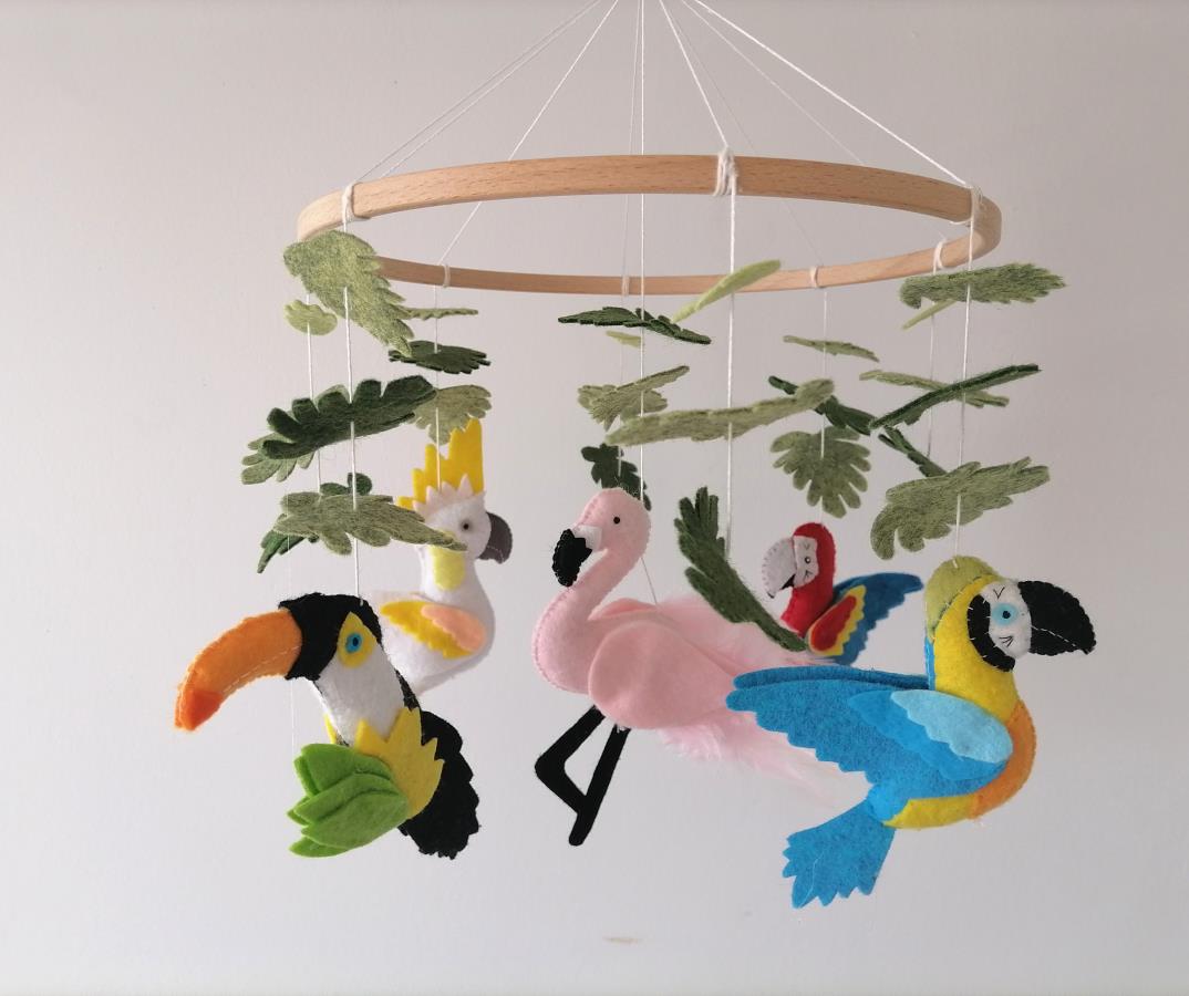 pink-flamingo-baby-mobile-parrot-baby-nursery-mobile-felt-tropical-birds-baby-mobile-parrot-crib-mobile-baby-shower-gift-cockatoo-macaw-toucan-birds-baby-mobile-parrot-cot-mobile-mobile-bebe-present-for-newborn-parrot-ceiling-mobile-hanging-mobile-handcrafted-baby-mbile-0