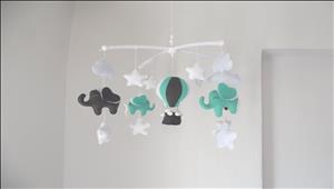 green-mint-elephant-crib-mobile-hot-air-balloon-mobile-mint-gray-elephant-mobile-elephant-mobile-for-newborn-elephant-baby-shower-gift-turquoise-elephant-nursery-decor-2