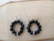 black-faceted-rondelle-glass-beads-earrings-black-sparkly-beads-earrings-gift