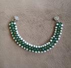 emerald-white-netted-beaded-bracelet-bracelet-for-bride-green-netted-beaded-br