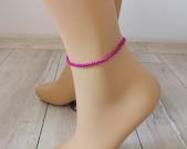 red-violet-fuchsia-color-beads-anklet-for-women-buy-handcrafted-handmade-bracelet-gift-for-her-gift-for-girl-everyday-minimalist-anklet-simple-anklet-1