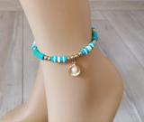 sea-mermaid-shell-gold-beads-anklet-for-women-gold-mussel-charm-with-yellow-blue-green-heishi-stack-anklet-polymer-clay-disc-bracelet-for-leg-handmade-bohemian-summer-beach-style-anklet-vinyl-beads-anklet-multi-colored-beads-anklet-1