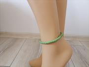 olive-green-color-heishi-stack-anklet-handmade-heishi-anklet-garden-green-polym