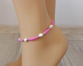 light-rose-pink-beads-anklet-conch-sea-shell-anklet-for-women-gift-for-her-gift-anklet-for-girl-natural-ocean-sea-shell-beach-style-foot-bracelet-handcrafted-handmade-bracelet-adjustable-extender-chain-1