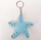 starfish-keychain-felt-blue-sea-shell-with-seed-beads-keyring-ocean-nautical-b