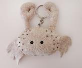 crab-keychain-wool-felt-sandstone-color-crab-with-seed-beads-keyring-ocean-nautical-bag-accessories-charm-birthday-unique-gift-handmade-sea-creatures-keyring-large-big-crab-keychain-1