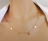 tiny-drop-disc-necklace-gold-dangle-round-choker-multiple-round-pendant-necklace